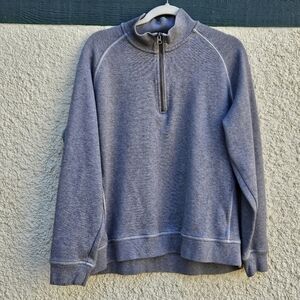 LL Bean gray traditional fit quarter zip sweatshirt large regular